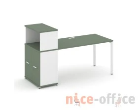 Стол рабочий с опорным распаш. шкафом с надставкой низ. CN.SP-226 W 1600x720x1140 Концепт / Concept images