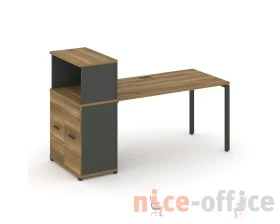 Стол рабочий с опорным распаш. шкафом с надставкой низ. CN.SP-226 W 1600x720x1140 Концепт / Concept images