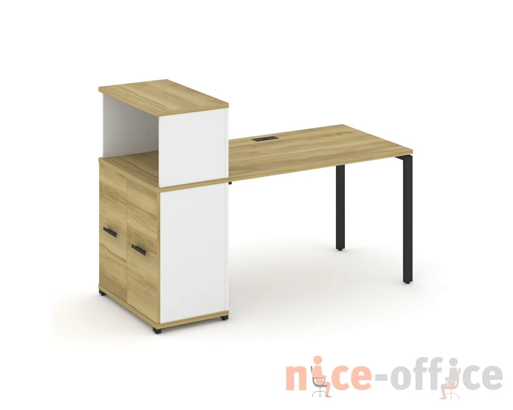 Стол рабочий с опорным распаш. шкафом с надставкой низ. CN.SP-226 W 1600x720x1140 Концепт / Concept