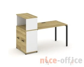 Стол рабочий с опорным распаш. шкафом с надставкой низ. CN.SP-226 W 1600x720x1140 Концепт / Concept images