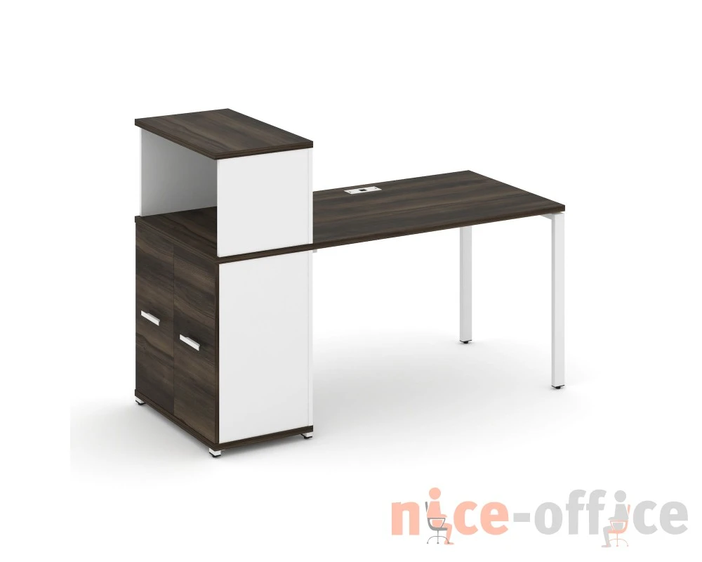 Стол рабочий с опорным распаш. шкафом с надставкой низ. CN.SP-226 W 1600x720x1140 Концепт / Concept