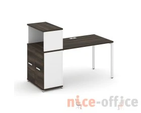 Стол рабочий с опорным распаш. шкафом с надставкой низ. CN.SP-226 W 1600x720x1140 Концепт / Concept images