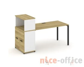 Стол рабочий с опорным распаш. шкафом с надставкой низ. CN.SP-227 W 1800x720x1140 Концепт / Concept images