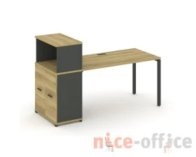 Стол рабочий с опорным распаш. шкафом с надставкой низ. CN.SP-227 W 1800x720x1140 Концепт / Concept images