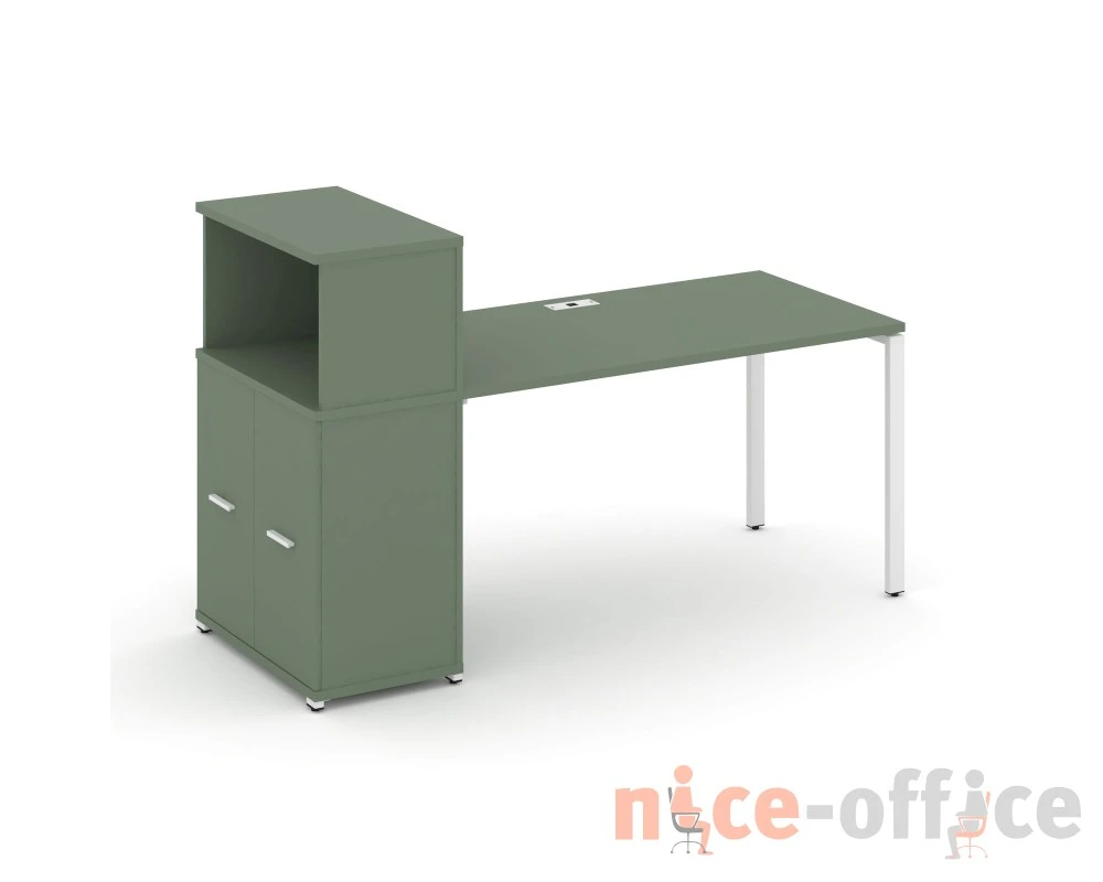 Стол рабочий с опорным распаш. шкафом с надставкой низ. CN.SP-228 W 2000x720x1140 Концепт / Concept