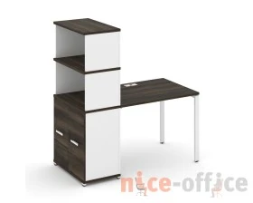 Стол рабочий с опорным распаш. шкафом с надставкой выс. CN.SP-229 W 1400x720x1530 Концепт / Concept images