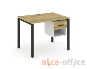 Стол рабочий с подвесной тумбой 1 открытой нишей и одним ящ. CN.SP-117 W 980x720x750 Концепт / Concept images