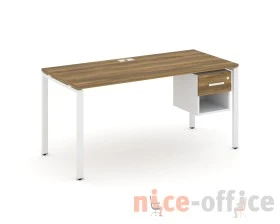 Стол рабочий с подвесной тумбой 1 открытой нишей и одним ящ. CN.SP-120 W 1580x720x750 Концепт / Concept images