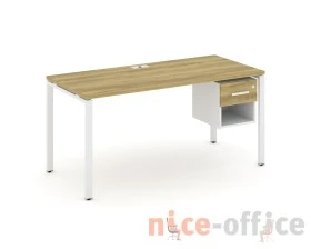 Стол рабочий с подвесной тумбой 1 открытой нишей и одним ящ. CN.SP-120 W 1580x720x750 Концепт / Concept images