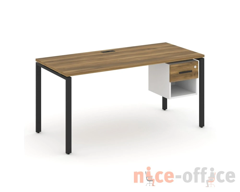 Стол рабочий с подвесной тумбой 1 открытой нишей и одним ящ. CN.SP-120 W 1580x720x750 Концепт / Concept