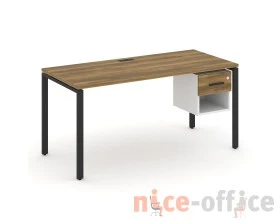 Стол рабочий с подвесной тумбой 1 открытой нишей и одним ящ. CN.SP-120 W 1580x720x750 Концепт / Concept images