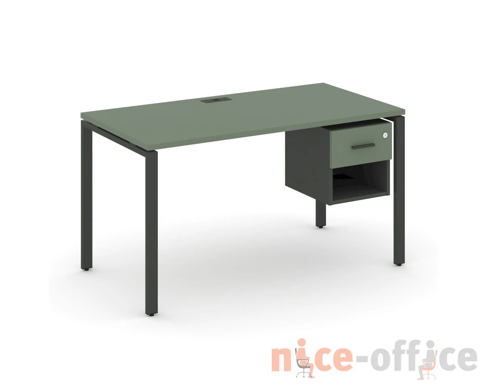 Стол рабочий с подвесной тумбой 1 открытой нишей и одним ящ. CN.SP-120 W 1580x720x750 Концепт / Concept