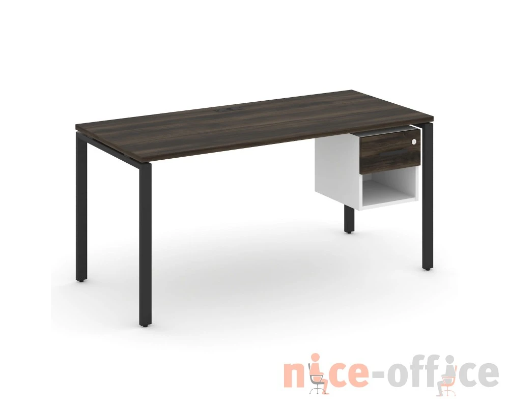Стол рабочий с подвесной тумбой 1 открытой нишей и одним ящ. CN.SP-120 W 1580x720x750 Концепт / Concept