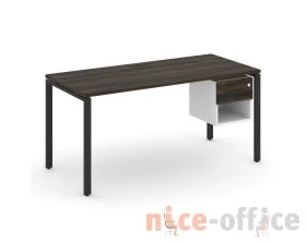 Стол рабочий с подвесной тумбой 1 открытой нишей и одним ящ. CN.SP-120 W 1580x720x750 Концепт / Concept images