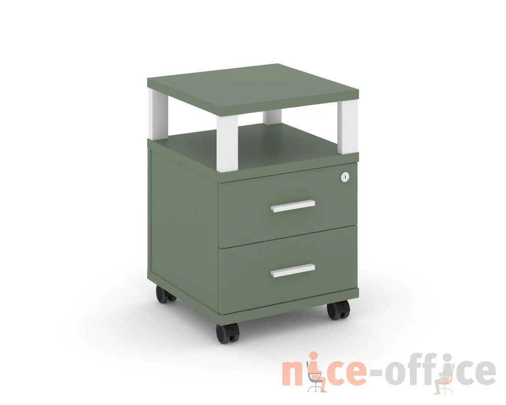 Тумба мобильная 2 ящ. с надставкой CN.TUM-002 W 420x420x615 Концепт / Concept