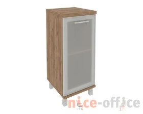 Шкаф низкий узкий 1 низкая дверь стекло в раме левый 401x432x958 Фёст / First images