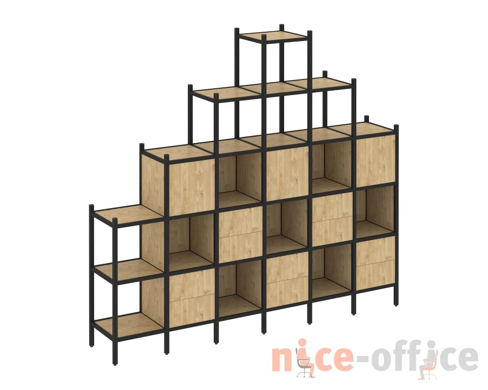 Прямой стеллаж L-24 2526x446x2280 Лофт / Loft