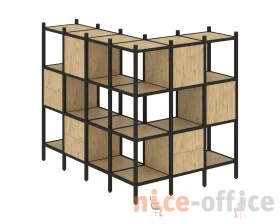 Угловой внешний стеллаж наборный L-52 1694x1278x1458 Лофт / Loft images