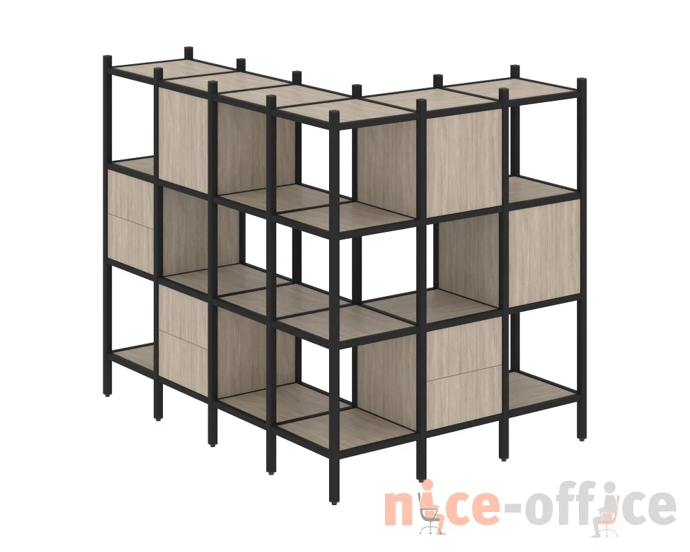 Угловой внешний стеллаж наборный L-52 1694x1278x1458 Лофт / Loft