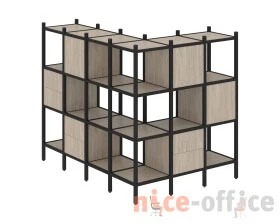 Угловой внешний стеллаж наборный L-52 1694x1278x1458 Лофт / Loft images