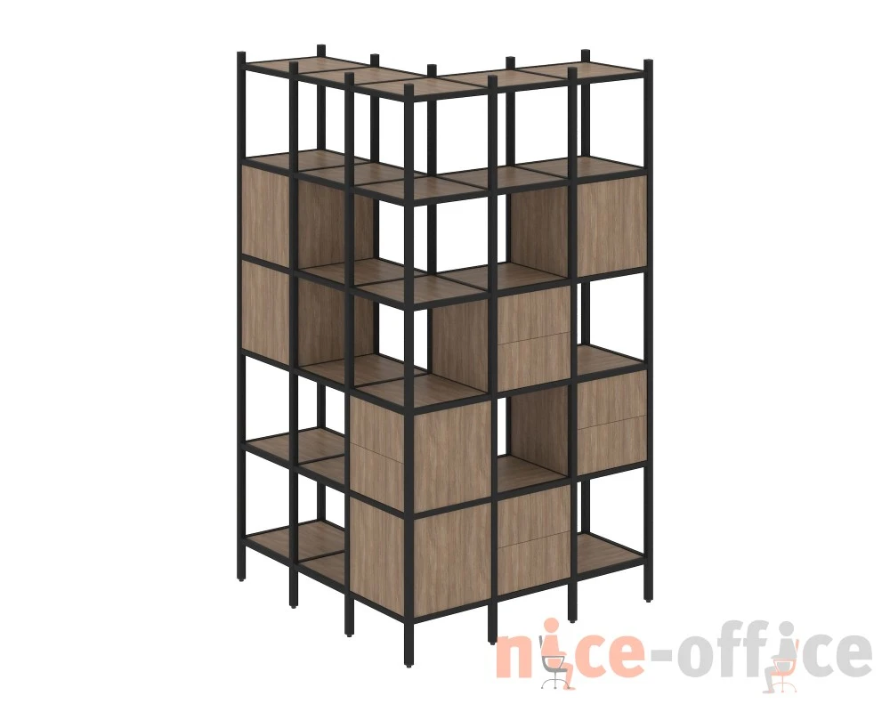 Угловой внешний стеллаж наборный L-53 1278x1278x2280 Лофт / Loft