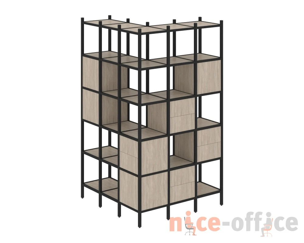 Угловой внешний стеллаж наборный L-53 1278x1278x2280 Лофт / Loft