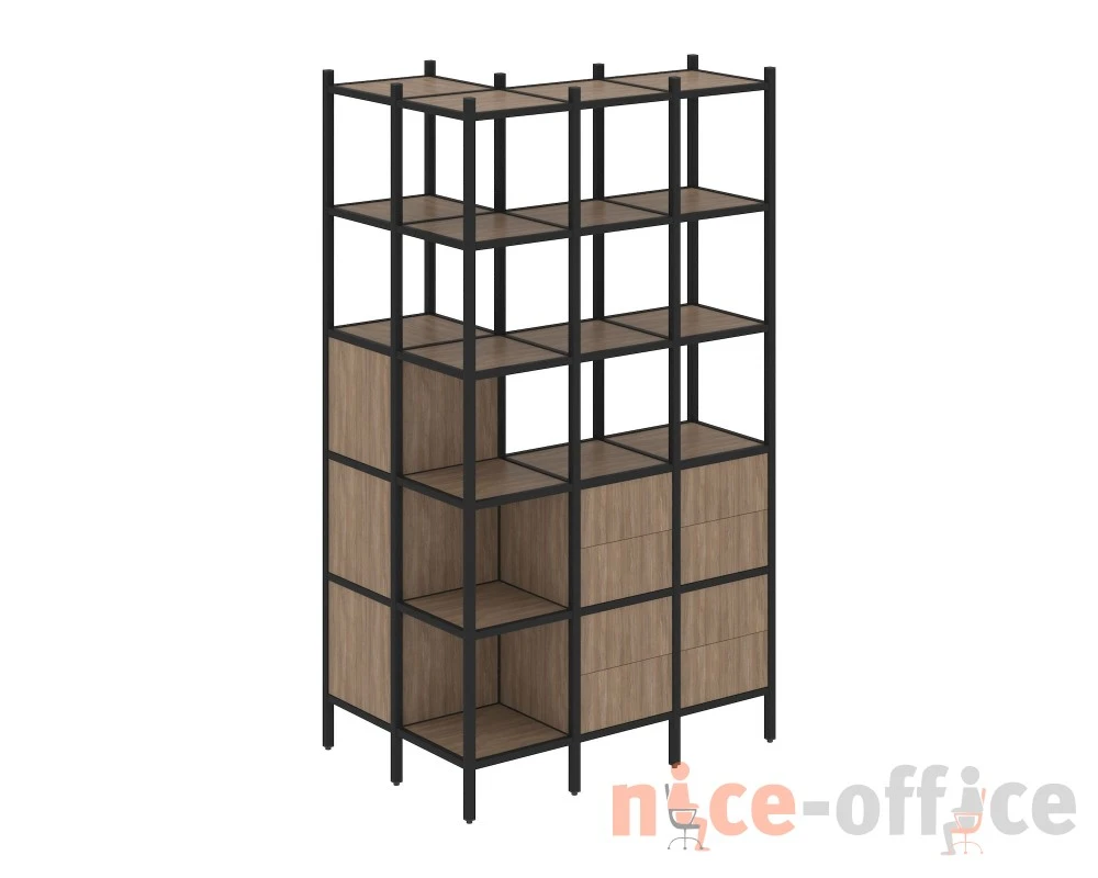 Угловой внешний стеллаж наборный L-54 862x1278x2280 Лофт / Loft