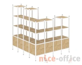 Угловой внешний стеллаж наборный L-55 1694x1694x1869 Лофт / Loft images