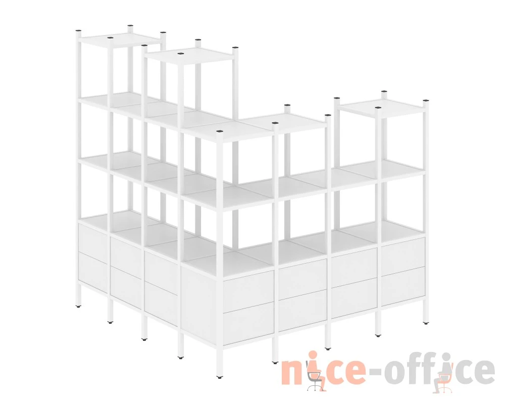 Угловой внешний стеллаж наборный L-55 1694x1694x1869 Лофт / Loft