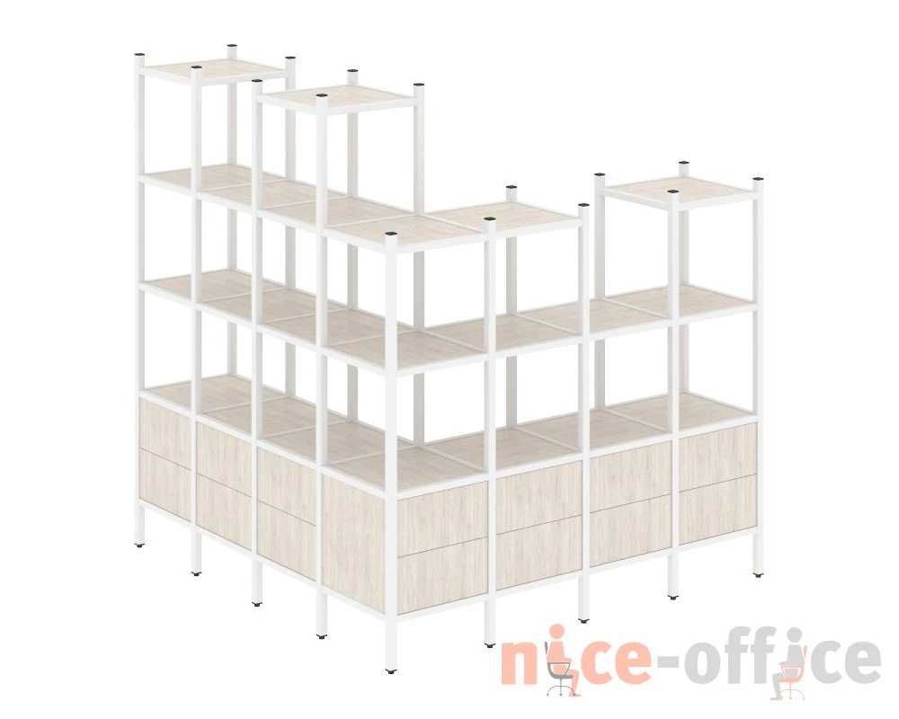 Угловой внешний стеллаж наборный L-55 1694x1694x1869 Лофт / Loft