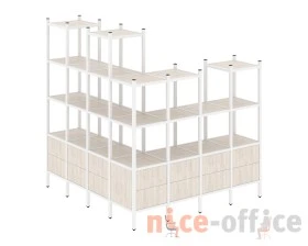 Угловой внешний стеллаж наборный L-55 1694x1694x1869 Лофт / Loft images