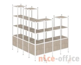 Угловой внешний стеллаж наборный L-55 1694x1694x1869 Лофт / Loft images