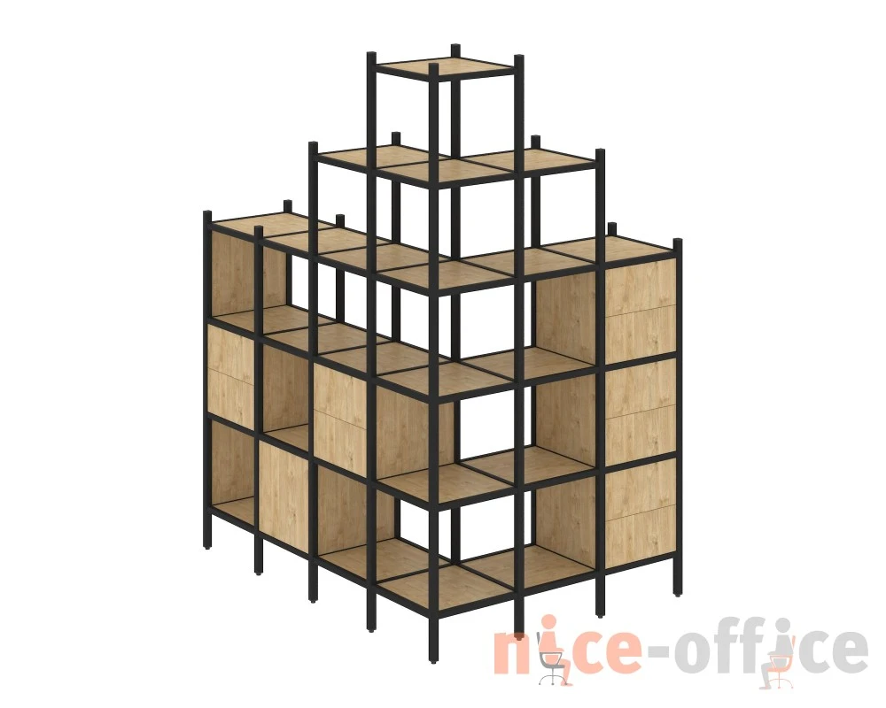 Угловой внешний стеллаж наборный L-56 1694x1278x2280 Лофт / Loft
