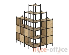 Угловой внешний стеллаж наборный L-56 1694x1278x2280 Лофт / Loft images
