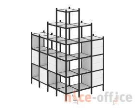 Угловой внешний стеллаж наборный L-56 1694x1278x2280 Лофт / Loft images