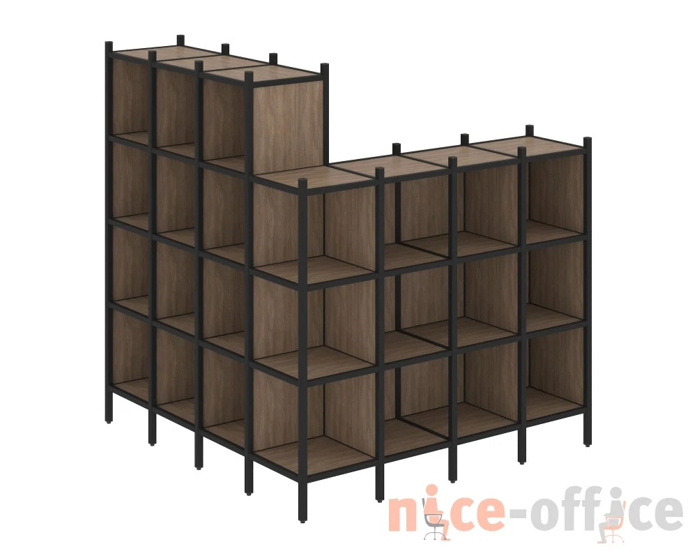 Угловой внешний стеллаж наборный L-60 1694x1694x1869 Лофт / Loft