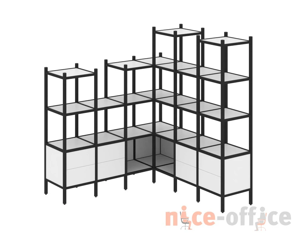 Угловой внутренний стеллаж L-41 1694x1694x1869 Лофт / Loft