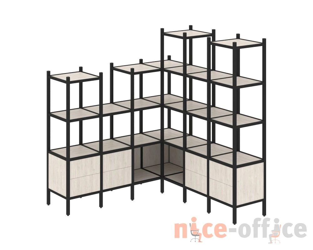 Угловой внутренний стеллаж L-41 1694x1694x1869 Лофт / Loft
