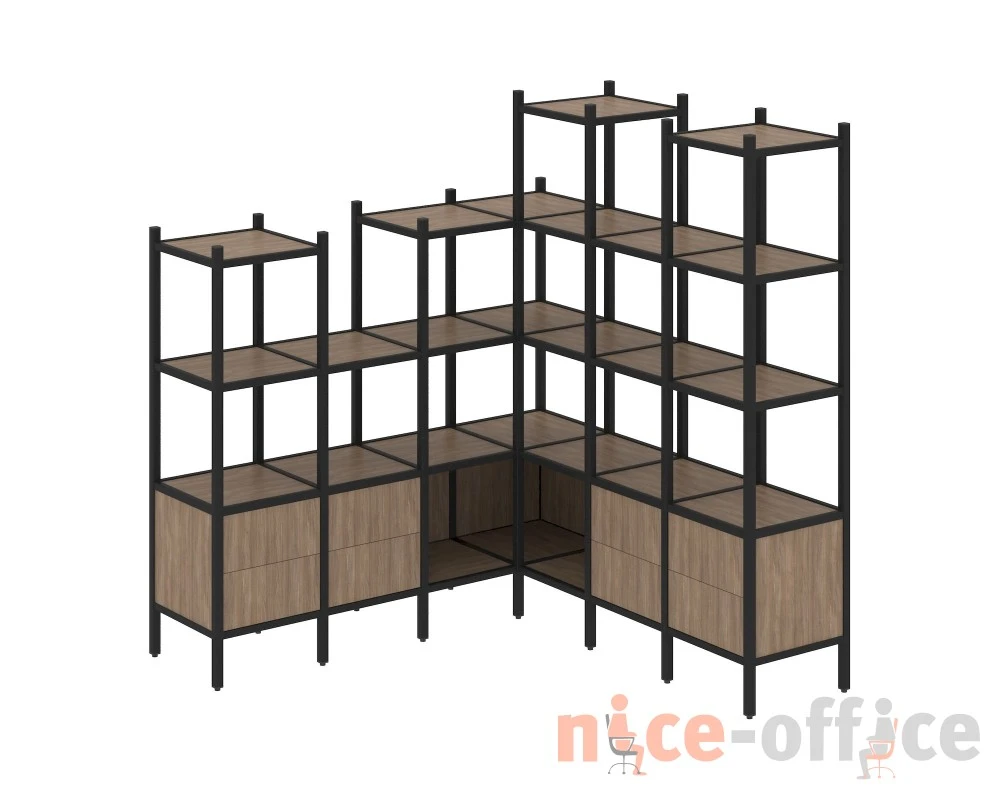 Угловой внутренний стеллаж L-41 1694x1694x1869 Лофт / Loft