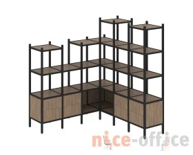 Угловой внутренний стеллаж L-41 1694x1694x1869 Лофт / Loft images