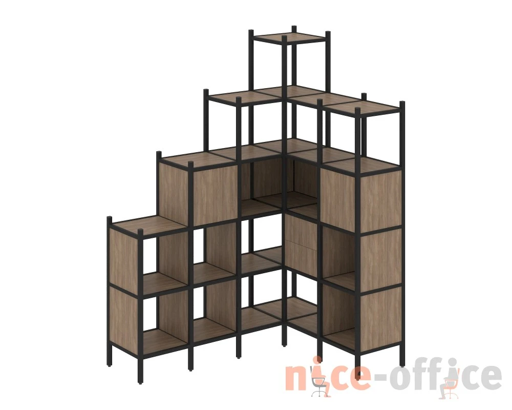 Угловой внутренний стеллаж L-44 1694x1278x2280 Лофт / Loft