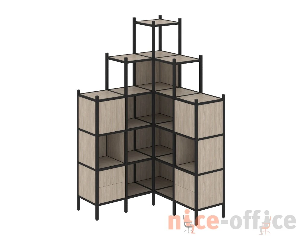 Угловой внутренний стеллаж L-45 1278x1278x2280 Лофт / Loft