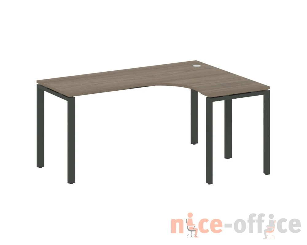 Стол криволинейный правый на П-образном м/к 160x120x75 Метал Систем / Metal System