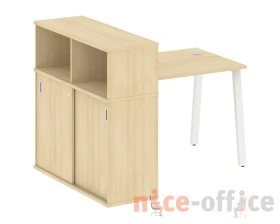 Стол письменный на А-образном м/к с опорным шкафом-купе 141x112x109,8 Метал Систем / Metal System images