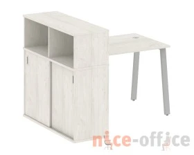 Стол письменный на А-образном м/к с опорным шкафом-купе 141x112x109,8 Метал Систем / Metal System images