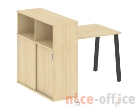 Стол письменный на А-образном м/к с опорным шкафом-купе 141x112x109,8 Метал Систем / Metal System images