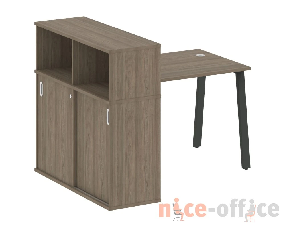Стол письменный на А-образном м/к с опорным шкафом-купе 141x112x109,8 Метал Систем / Metal System