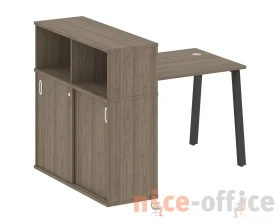 Стол письменный на А-образном м/к с опорным шкафом-купе 141x112x109,8 Метал Систем / Metal System images