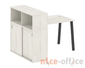Стол письменный на А-образном м/к с опорным шкафом-купе 141x112x109,8 Метал Систем / Metal System images