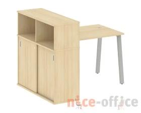 Стол письменный на А-образном м/к с опорным шкафом-купе 141x112x109,8 Метал Систем / Metal System images